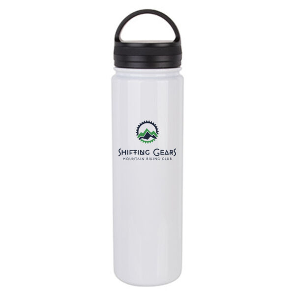 23 Oz Stainless Steel Flask Bottle with Portable Lid - Embroidered Logo Thumbnail