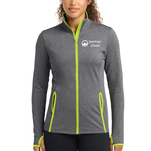 Sport-Tek® Women's Sport-Wick® Stretch Contrast Full-Zip Jacket - Embroidered Logo Thumbnail